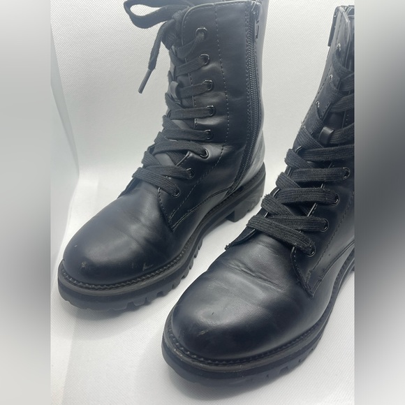 Girls' Zipper Lace-Up Boots Black Size 6 - Picture 2 of 12